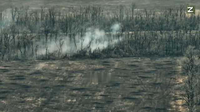 Оператор-наводчик БМП-2 крупным калибром буквально прошивает лесополку с боевиками ВСУ. смотреть онлайн