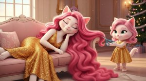 💇♀️ Озорной котёнок стрижет маме волосы ✂️ — Потом всё исправляет 💖