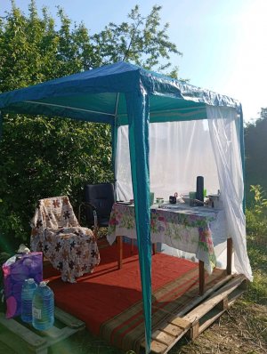 На даче