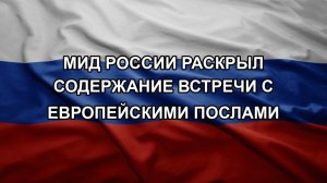 МИД России раскрыл содержание встречи с европейскими послами