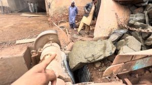Massive Rock Jam Cleared by Hand ｜ Dangerous Crusher Blockage Fix 😱 #stonecrusher