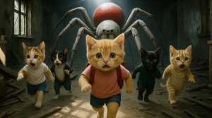 Котёнка высмеяли, мама-кошка убила за это гигантского паука!