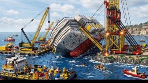 Симуляция кораблекрушения Costa Concordia в LEGO | 3D анимация