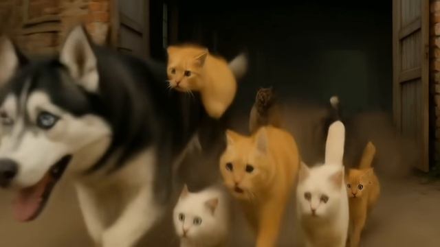 Храбрый котенок пытается прогнать грабителя, пока мама-кошка отсутствует смотреть онлайн