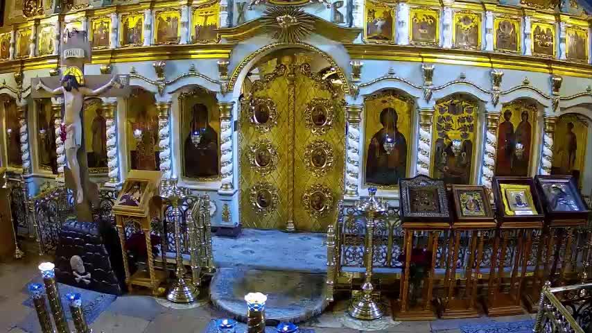 Прп. Варлаама Хутынского  Полиелейная утреня. Литургия