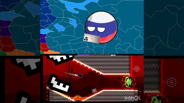 Countryballs Россия играет Geometry Dash