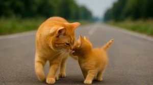 Котенок преодолел страх перед столкновением с дикими кошками и спас слепого щенка хаски от издевател