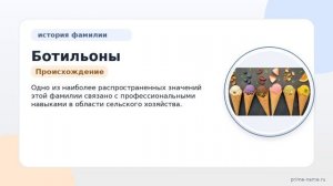 Фамилия Ботильоны: происхождение, значение и склонение