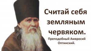 Считай себя земляным червяком. Преподобный Амвросий Оптинский.