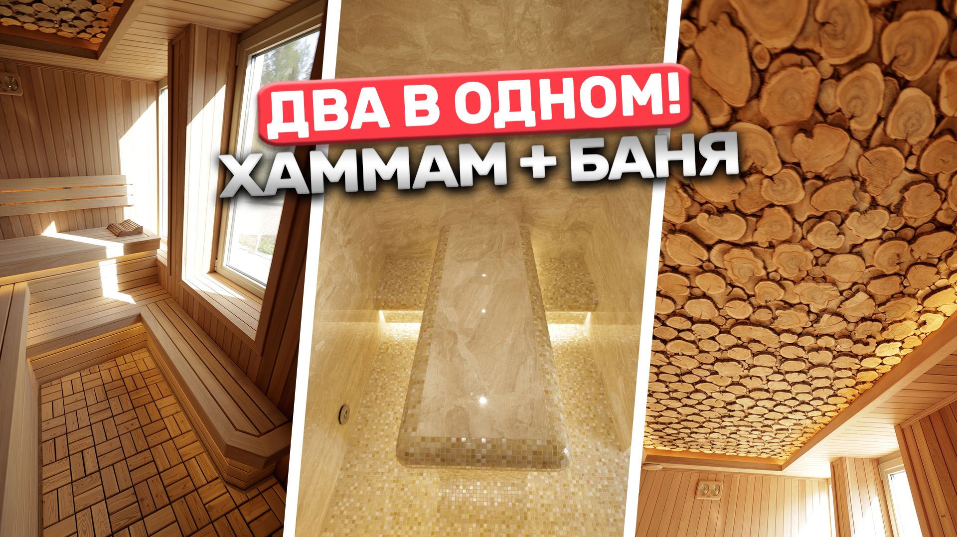 ХАММАМ + РУССКАЯ БАНЯ В ОДНОМ ДОМЕ! Роскошный проект под ключ с печью Sangens W40