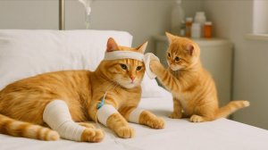 Мама-кошка упала, и котенок приготовил кашу мисо, чтобы помочь ей восстановиться #Трогательная истор
