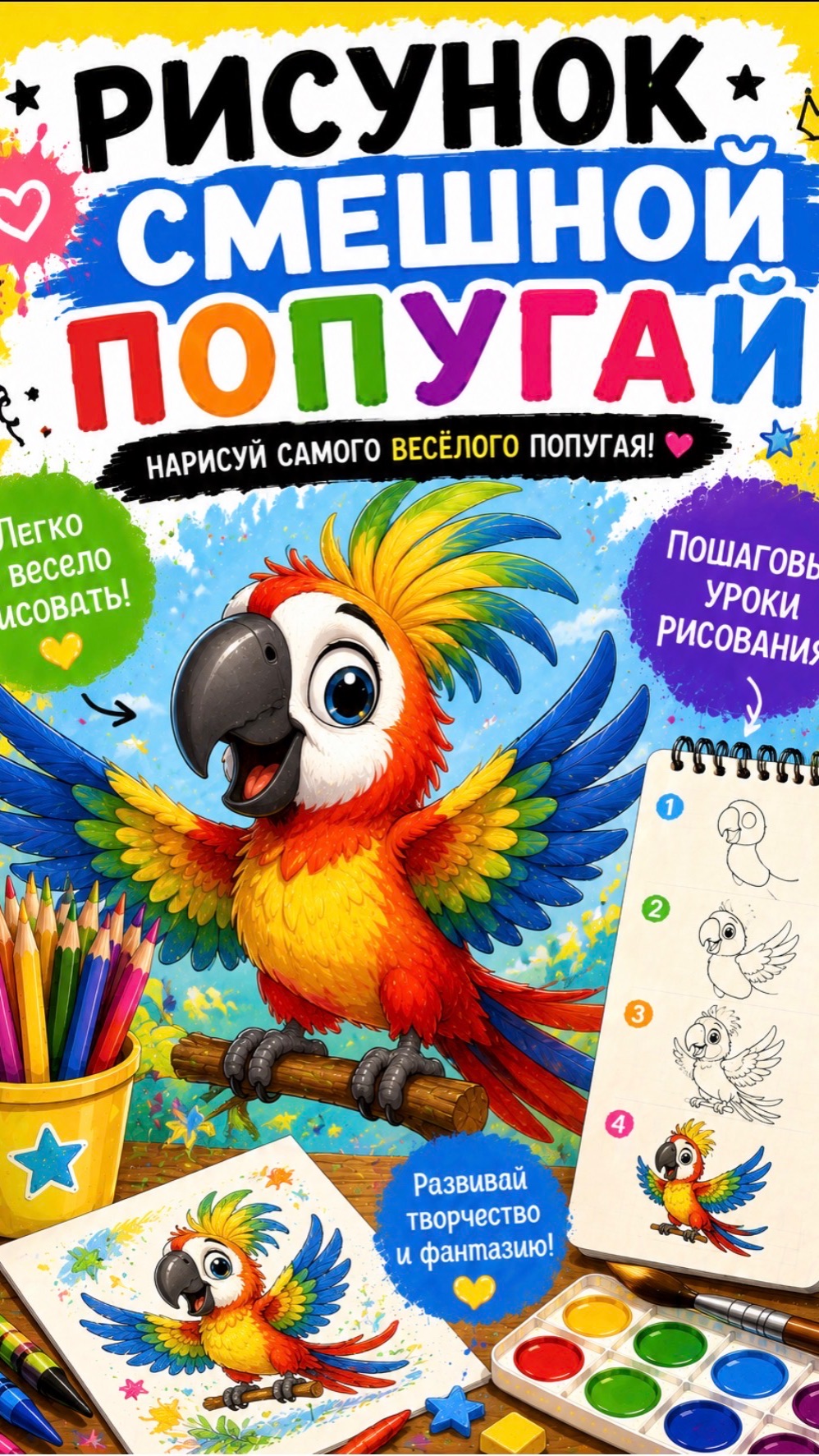 Рисунок. Смешной попугай смотреть онлайн