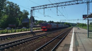 «С днём России!» Электропоезд ЭД4М-0214 станция Яхрома 5.06.2026