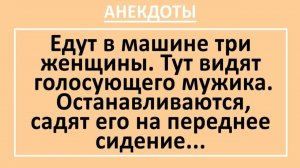 Едут в машине три женщины. Тут видят голосующего мужика... | Анекдоты смешные | Юмор