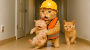 Новорожденного кота укусили муравьи, котенок запаниковал и позвал маму-кошку на помощь