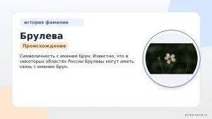 Фамилия Брулева: происхождение, значение и склонение