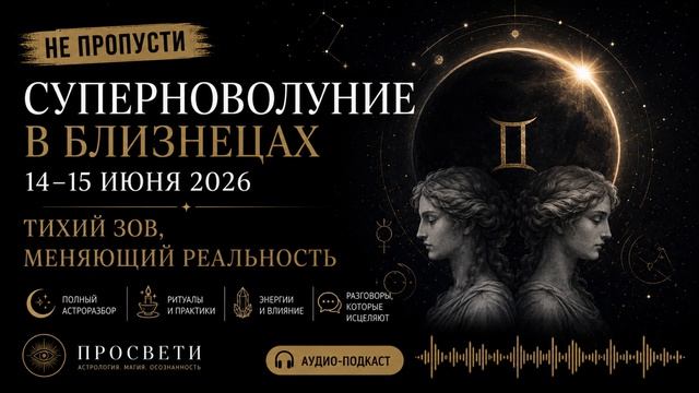 НЕ ПРОПУСТИ. НОВОЛУНИЕ В БЛИЗНЕЦАХ 14 - 15 ИЮНЯ 2026:🔮 полный астрологический разбор смотреть онлайн