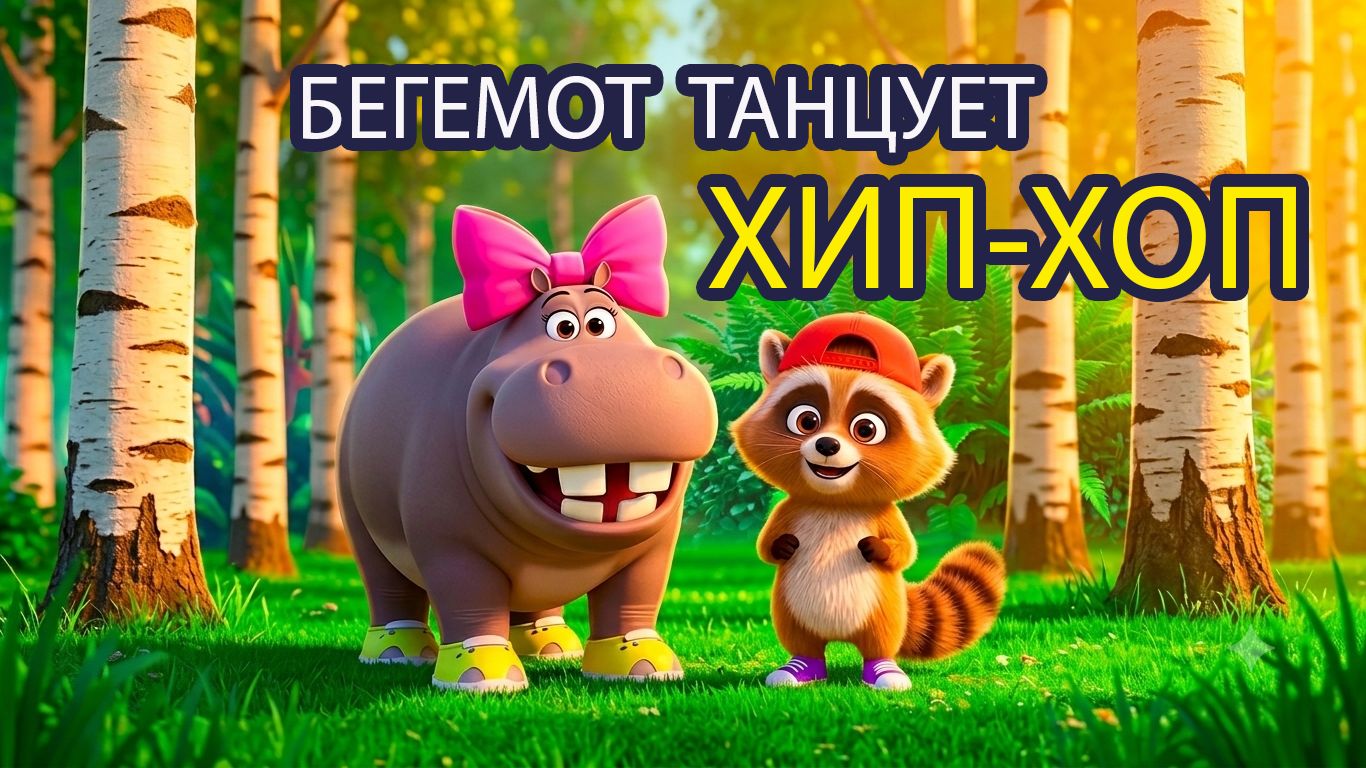 Песенка про Бегемотика ПЛЮХ! 🦛 Танцуем Хип-Хоп | Мультик для малышей