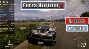 Rx 9060 Xt +  i7 13700 5.2 ГГц   Forza Horizon 6 - 4K, 1440P, 1080P, Fsr 4.1