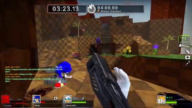 Sonic russia hero vs mega man villain usa this human zombie Left 4 Dead 2 be like...