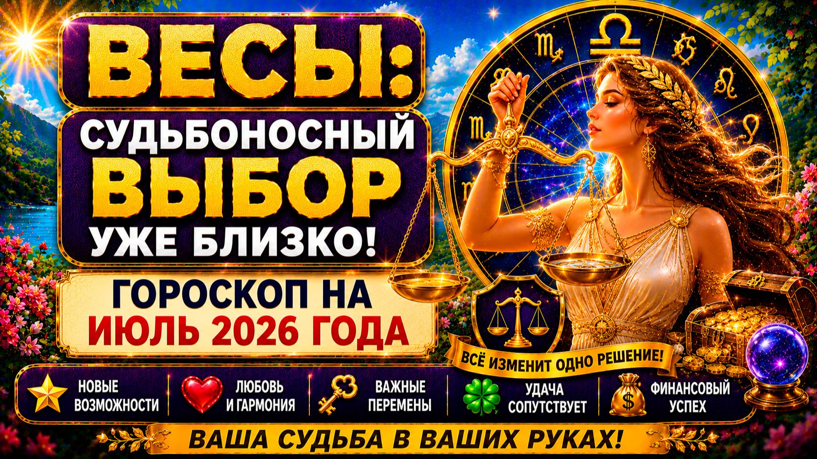 ♎ ВЕСЫ: судьбоносный выбор уже близко ⚖️ Гороскоп на июль 2026 года