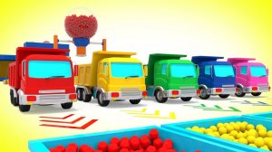 Мультфильм про Машинки   Грузовики и Шарики   Учим Цвета для Детей   Волшебство ТВ