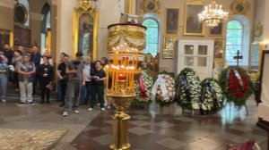 Отпевание Людмилы Чурсиной в Спасо-Преображенском соборе Петербурга.