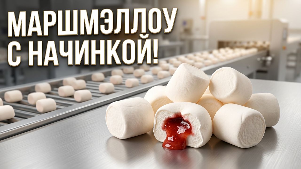 Мини-линия производства маршмэллоу с начинкой #маршмеллоу #производство #оборудование смотреть онлайн