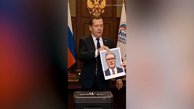 Медведев поздравил с Днем России и отправил в шредер портреты Мерца, фон дер Ляйен и Стармера смотреть онлайн
