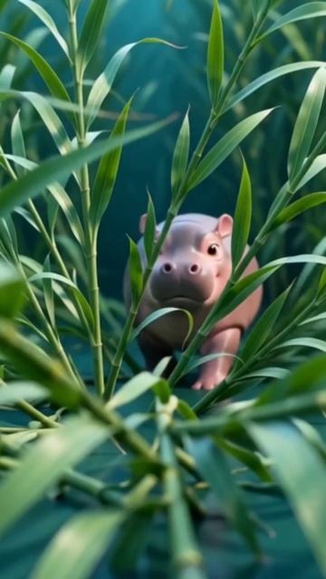🦛💦 РОЗОВЫЙ БЕГЕМОТИК УСТРОИЛ ВЕСЕЛЫЙ ЗАПЛЫВ в самом центре тропического озера!