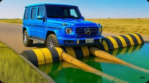 Автомобили против лежачих полицейских в глубокой воде в BeamNG Drive!