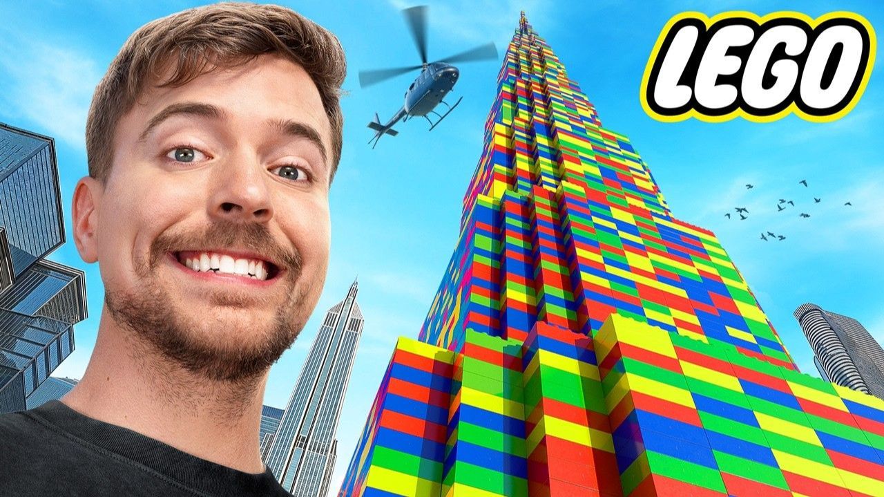 САМАЯ БОЛЬШАЯ БАШНЯ ИЗ ЛЕГА MRBEAST МИСТЕРБИСТ НА РУССКОМ мистер бист на русском смотреть онлайн