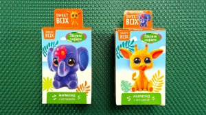 SWEET BOX ЗВЕРЯТА САФАРИ КТО НАМ ПОПАЛСЯ Жирафик Рафик, Мартышка Мотя или Лев Лёва Мармелад!