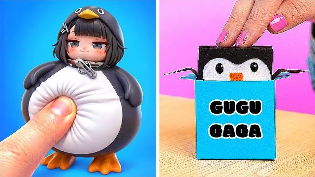ГУГУ ГАГА С МЯГКИМ ЖИВОТИКОМ! 🐧 *Я СДЕЛАЛ МИЛОГО ПИНГВИНА ИЗ КАРТОНА СВОИМИ РУКАМИ* смотреть онлайн