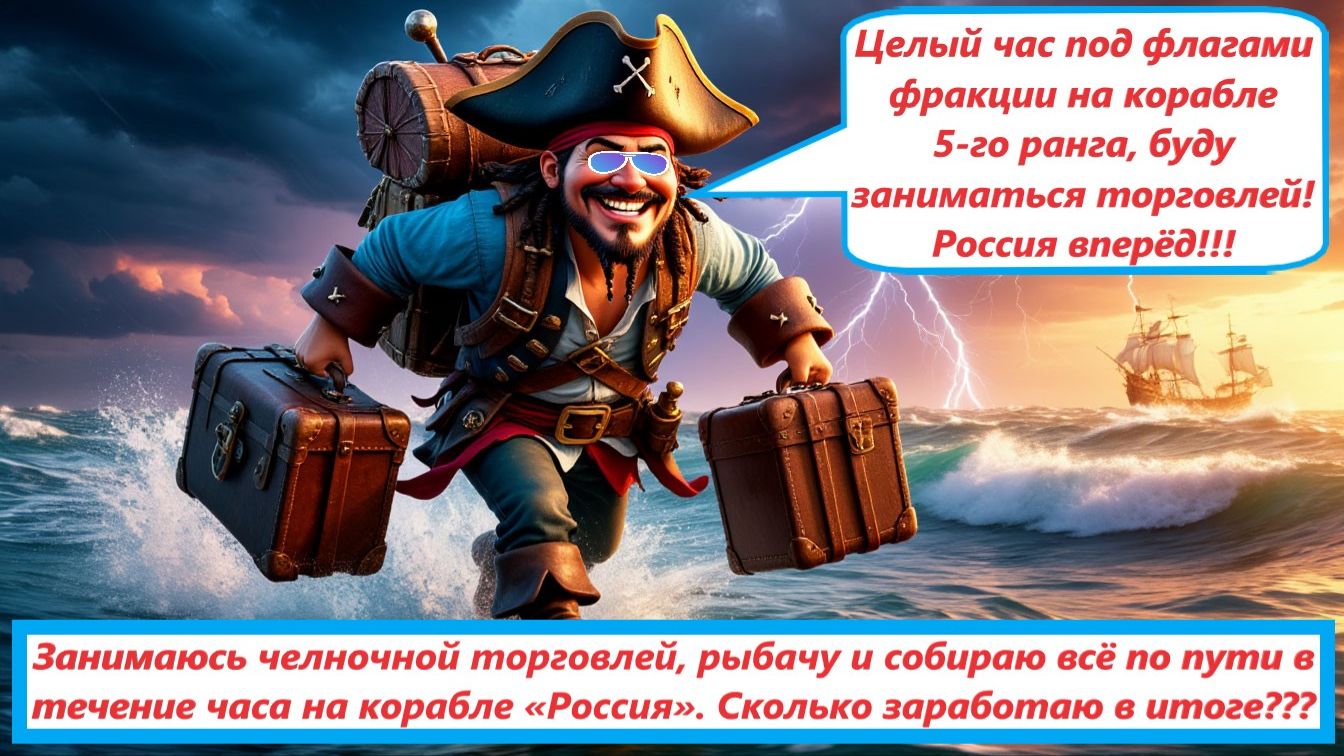 World of Sea Battle Один час под флагами фракции на 5 ранге, буду торговать! Россия в перёд!!!