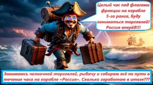 World of Sea Battle Один час под флагами фракции на 5 ранге, буду торговать! Россия в перёд!!!