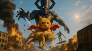 Котенок-Супермен сражается с гигантским Галактусом, чтобы спасти маму-кошку и Землю!Трогательная ист