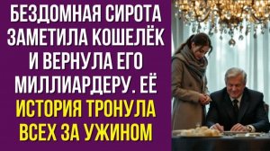 Бездомная сирота заметила кошелёк и вернула его миллиардеру. Её история тронула всех за ужином