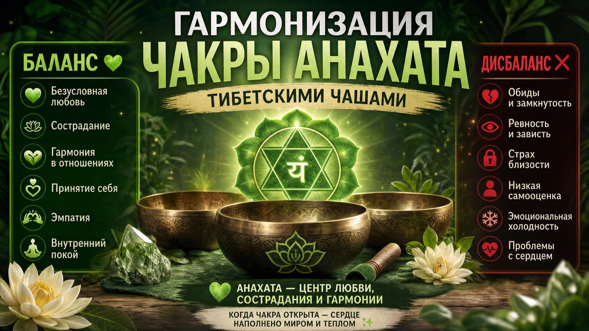 Анахата - гармонизация 4 чакры тибетскими чашами | Исцеление сердца | 639 Гц