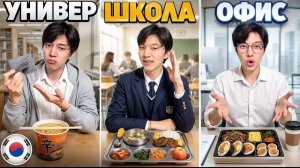 Что едят в Школах, Университетах и Офисах Южной Кореи?