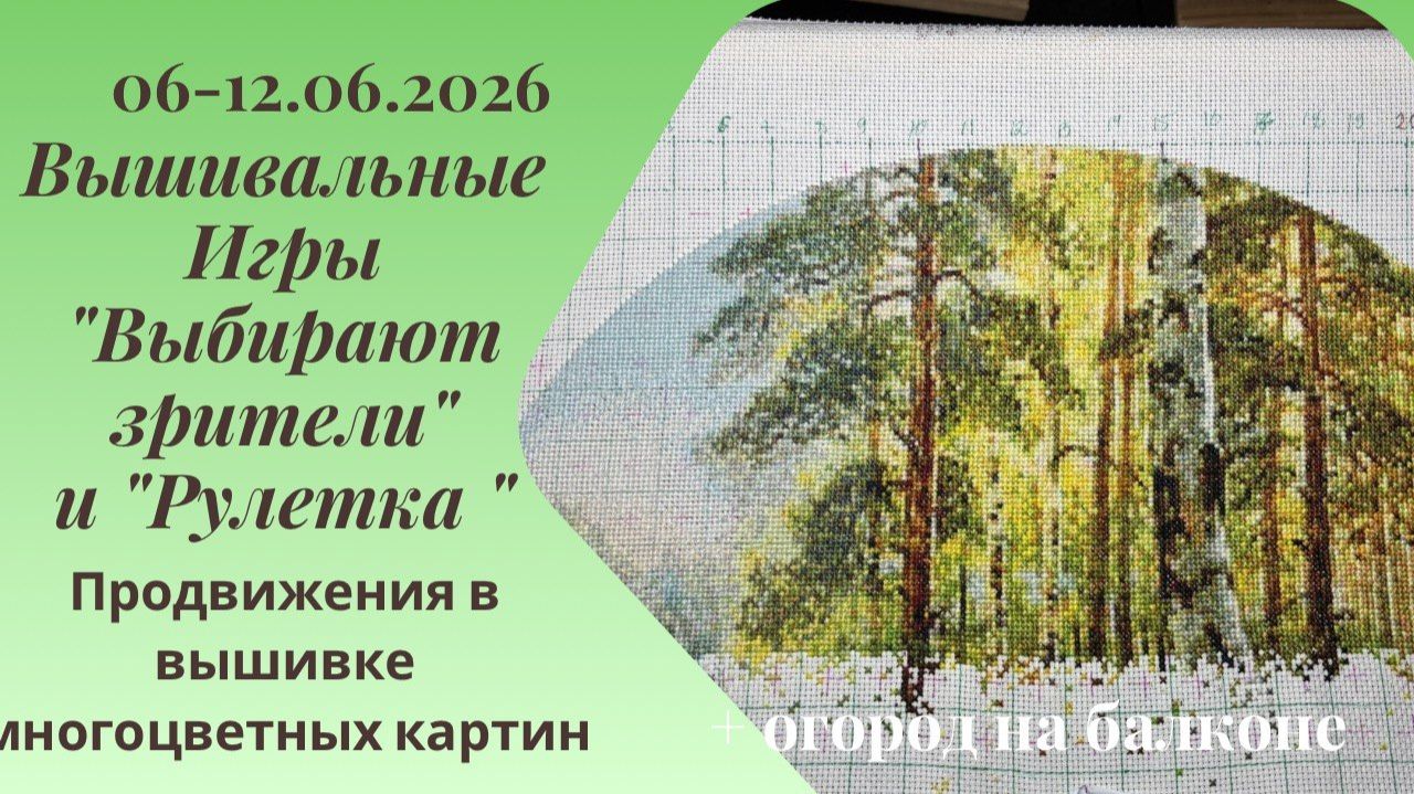 Вышивальная неделя 06-12.06.26. Вышивальные Игры Выбирают зрители и Рулетка вышивка многцветка