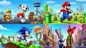МУЛЬТИКИ ДЛЯ ДЕТЕЙ Игры Марио Соник Зверополис Щенячий патруль Коффин Дэнс щенки против супергероев