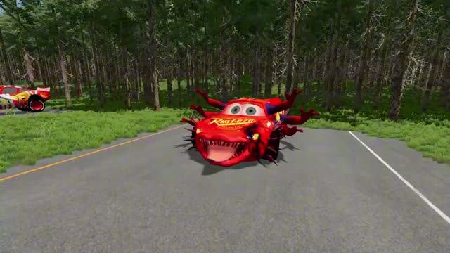 Новая Трансформация Большого и Маленького Молнии в Зомби в  BeamNG.Drive