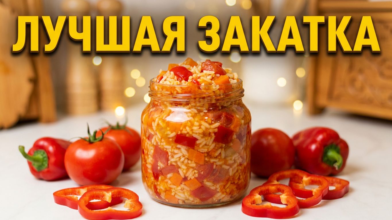 Салат с рисом и овощами на зиму 🥫 Пальчики оближешь! Лучшая закатка