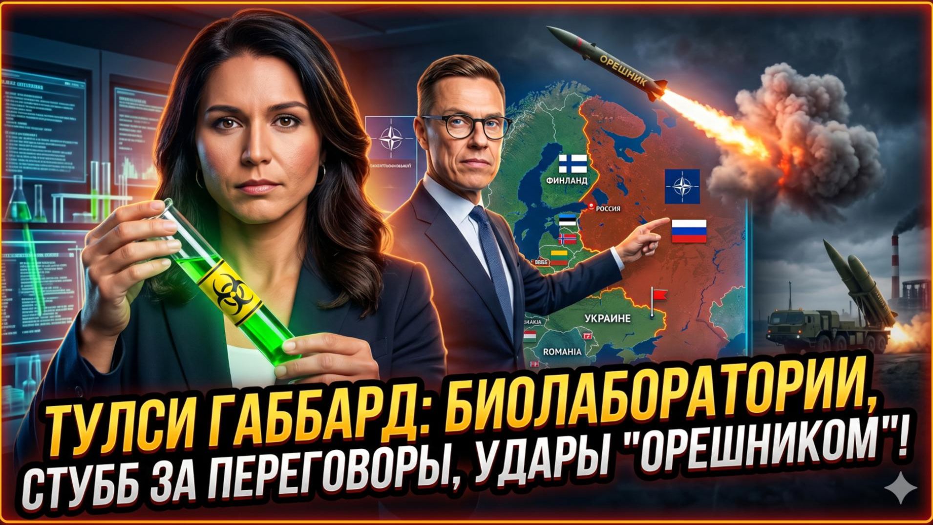 🔥Себастиан Сас | Габбард слила секрет биолабораторий - Стубб бежит к Путину, «Орешник» наготове