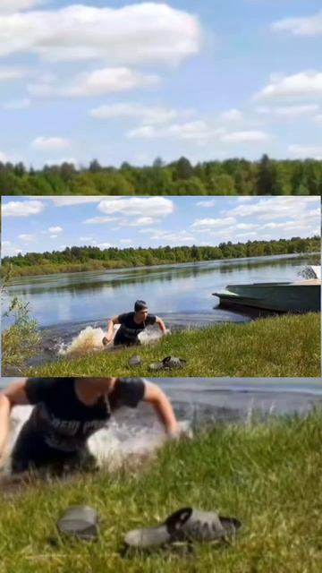 прыгнул в холодную воду