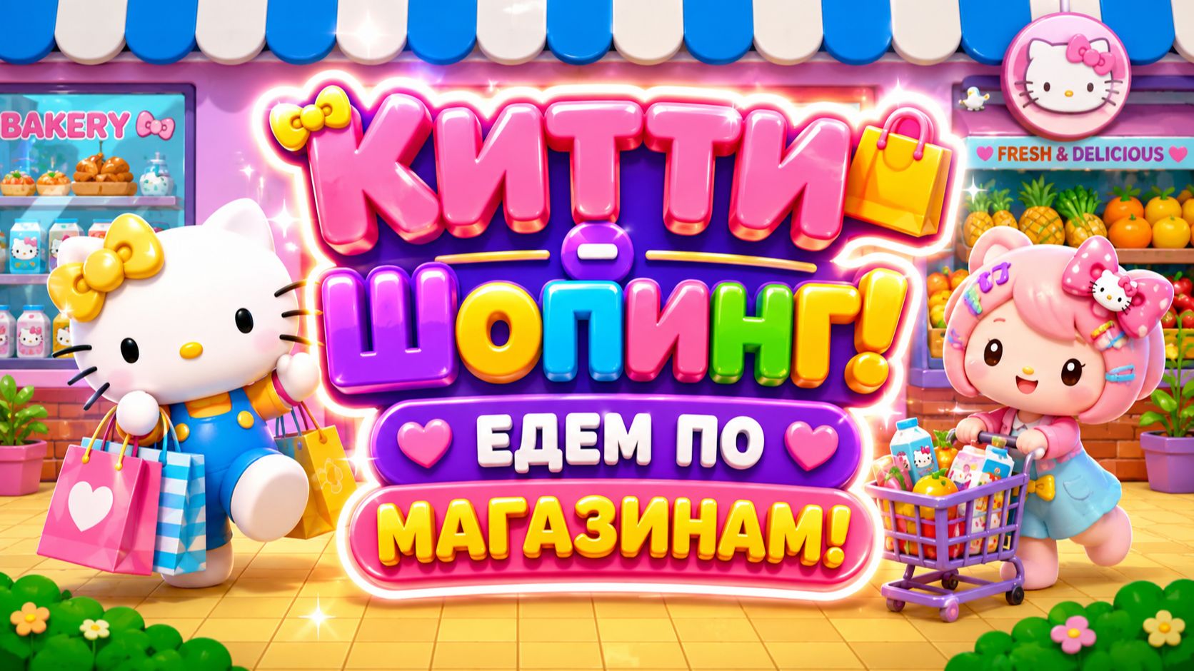 🐱🛒 Китти — Шопинг! 🛍️ Едем по магазинам и выбираем покупки 🎁 Развивающий мультфильм для детей