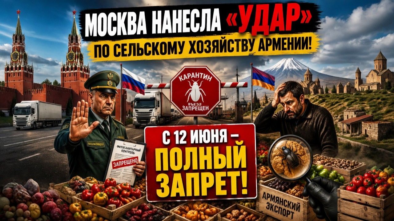 На дерзкие заявления Пашиняна Москва ответила «ударом» по всему сельскому хозяйству с 12 июня все