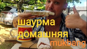 МУКБАНГ ДОМАШНЯЯ ШАУРМА С КУРИЦЕЙ/ОБЖОР/ЕДА НА КАМЕРУ