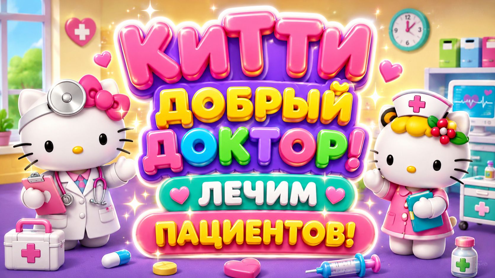🐱💊 Китти  Добрый Доктор! 🩺 Лечим пациентов и помогаем друзьям 🚑 Развивающий мультфильм для детей